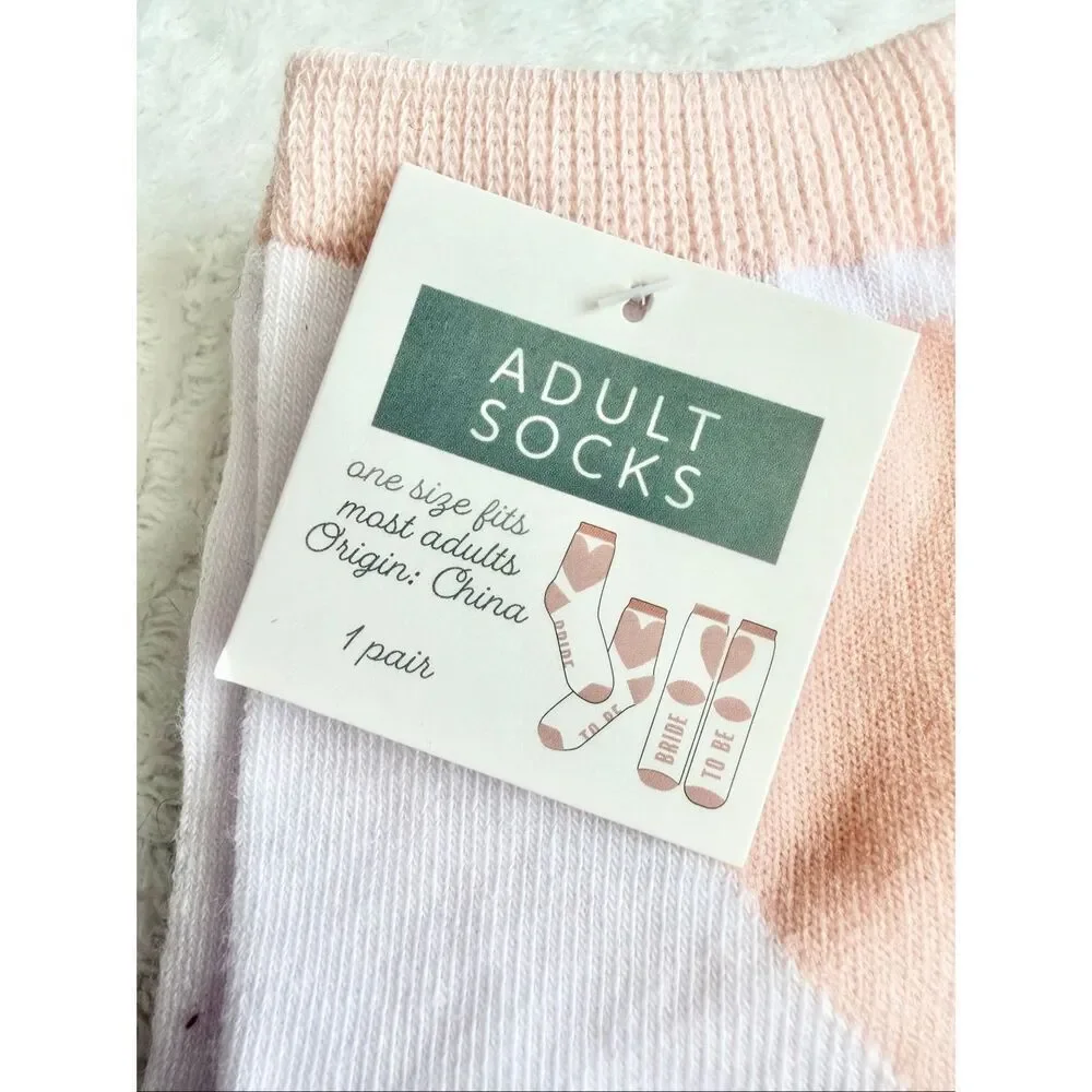 BRIDE white and pink socks